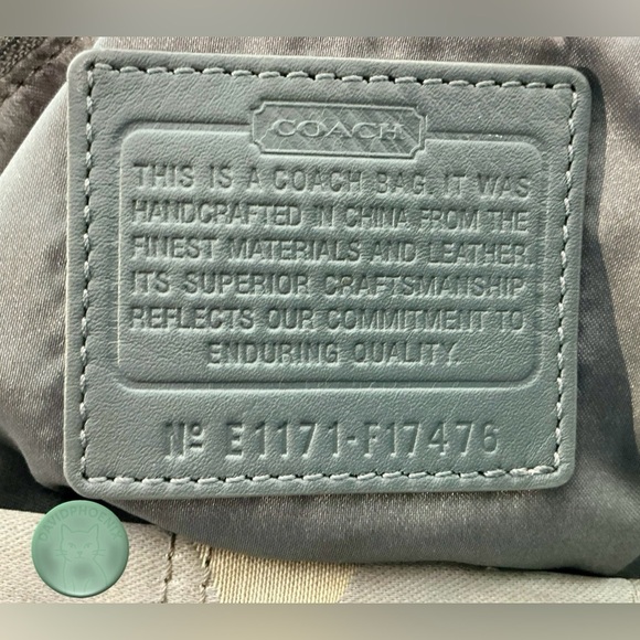 COACH Penelope Optic Silver Grey Shoulder Bag E1171-F17476 w/ Dust Bag - Picture 4 of 12